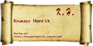 Knausz Henrik névjegykártya