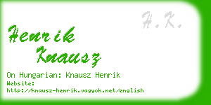 henrik knausz business card